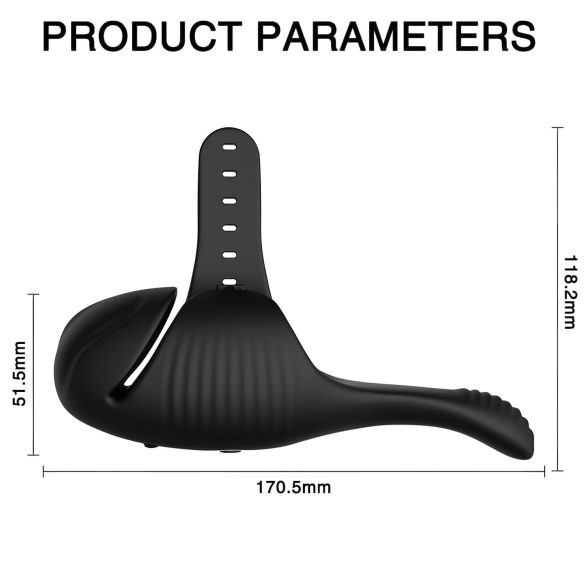 Leopard - čierny akumulátorový žaluďový vibrátor