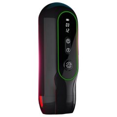   Leopard - masturbátor s vibráciou a pohybom hore-dolu - čierny