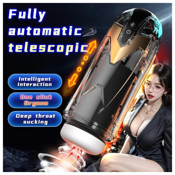 Leopard - masturbátor s vtlačením - čierny