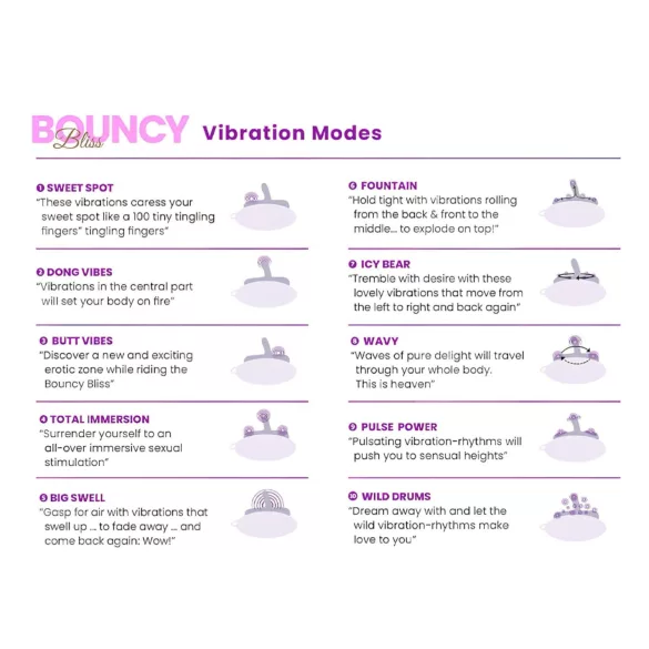 Bouncy Bliss Classic - vibračný vankúš nafukovací - fialový