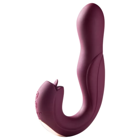 Honey Play Box Joi - vibrátor na G-bod s rotáciou a lízaním - fialový