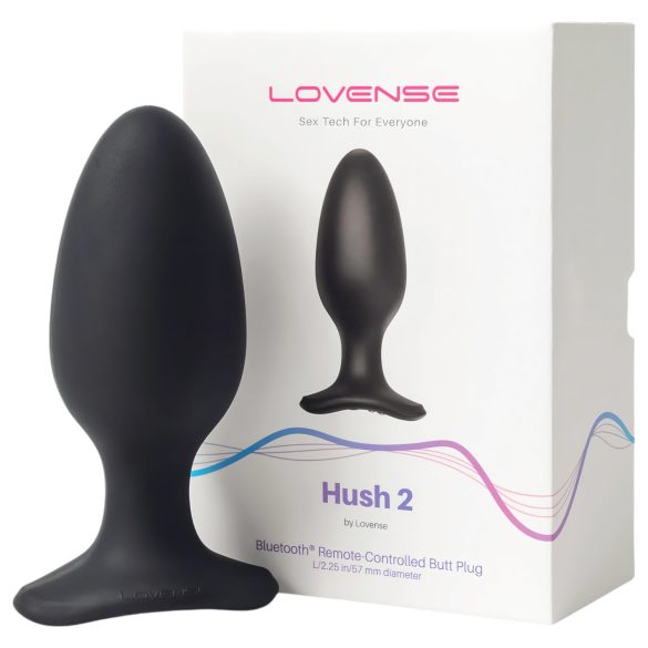 LOVENSE - análny vibrátor Hush 2 L - dobíjací - čierny - 57 mm