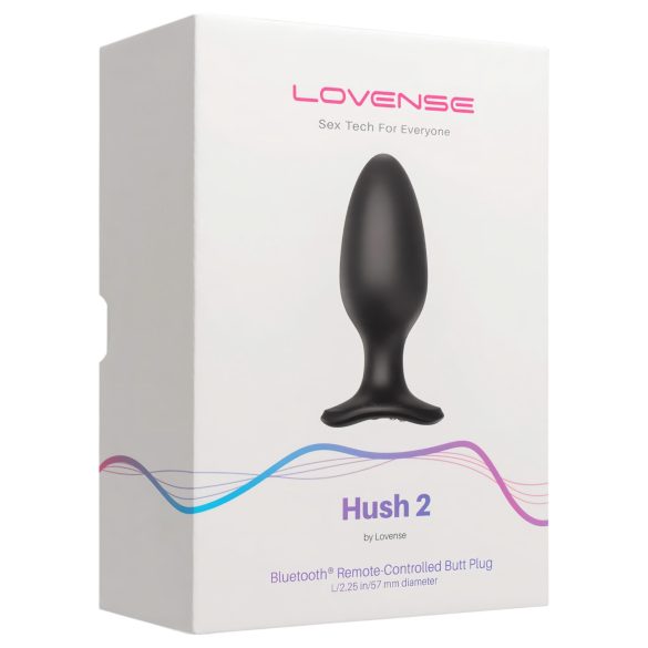 LOVENSE - análny vibrátor Hush 2 L - dobíjací - čierny - 57 mm