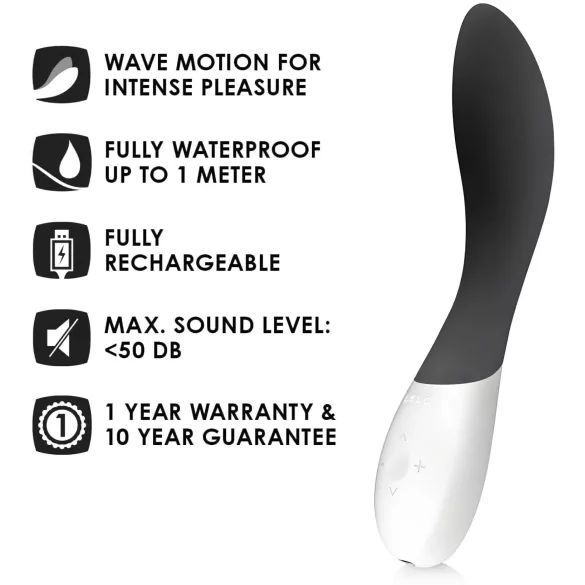 LELO Mona Wave - vibrátor na bod G - vodotesný - čierny