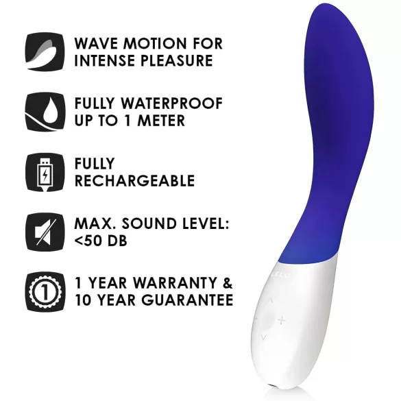 LELO Mona Wave - vibrátor na bod G - vodotesný - modrý