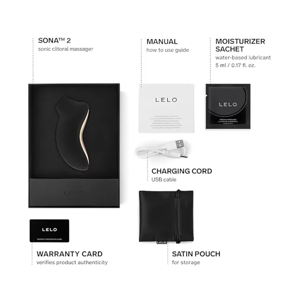 LELO Sona 2 - stimulátor klitorisu s vlnami - čierny