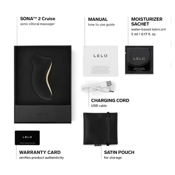 LELO Sona 2 Cruise - stimulátor klitorisu s vlnami - čierny
