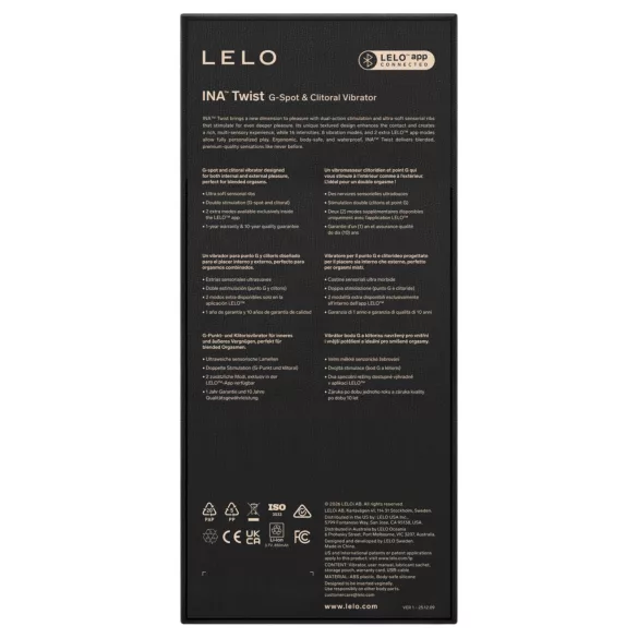 LELO INA Twist - vaginálny G-bod vibrátor s klitorálnym výstupkom (fialový)