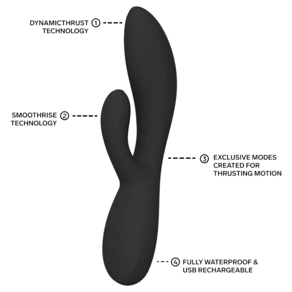 LELO - INA Thrust posúvací zajačikový vibrátor (čierny)
