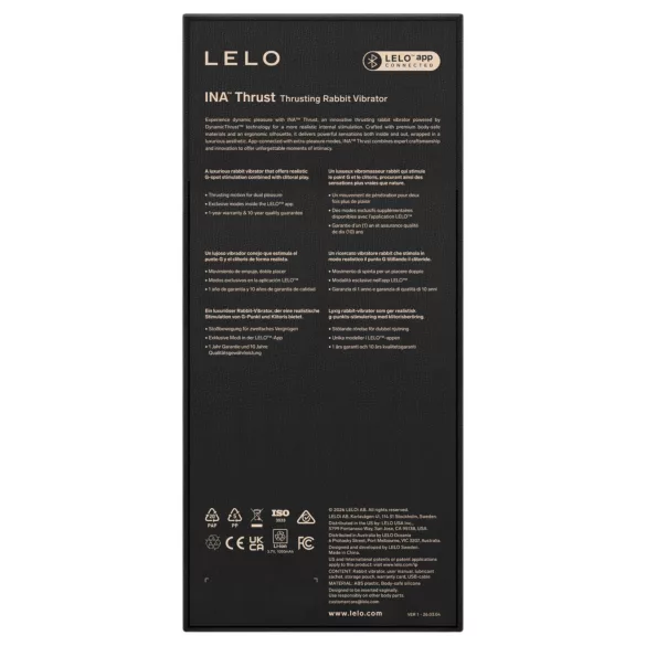 LELO - INA Thrust posúvací zajačikový vibrátor (čierny)