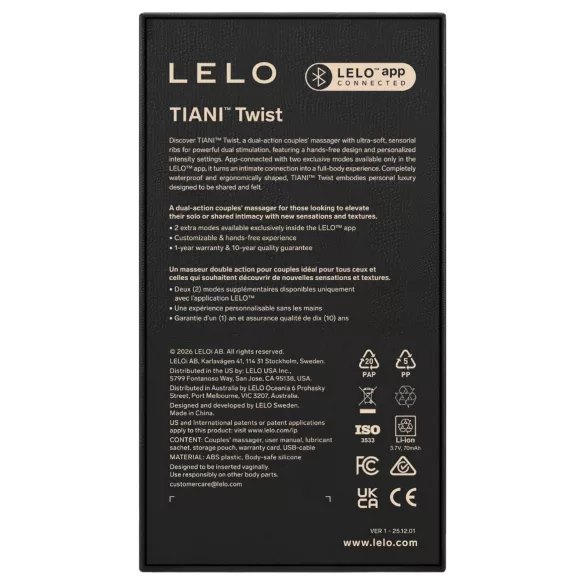 LELO Tiani Twist - inteligentný párový vibrátor (fialový)