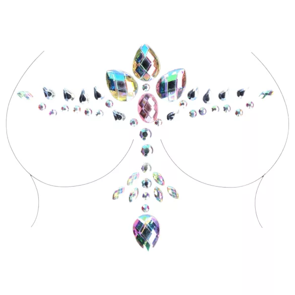 Le Désir - dekoračná nálepka na dekolt - trblietavá dúhová