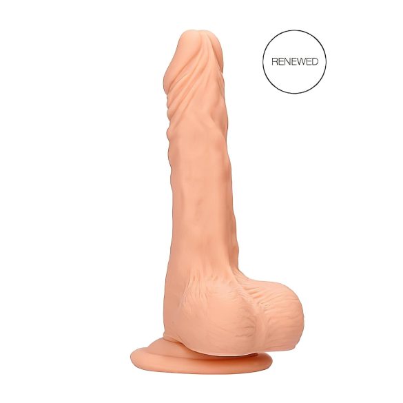 RealRock Dong 10 - realistický dildo s semenníkmi (25 cm) - prírodný