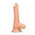RealRock Dong 10 - realistický dildo s semenníkmi (25 cm) - prírodný