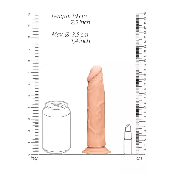 RealRock - realistický dildo - 17 cm - telová farba
