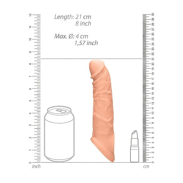 RealRock - návlek na penis - 21 cm - natur