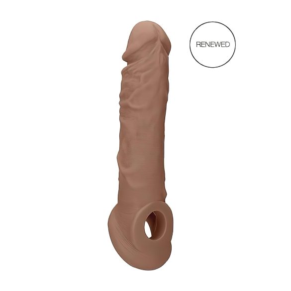 RealRock - návlek na penis - predĺženie 21 cm - tmavý telový