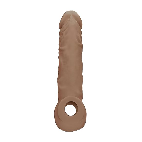 RealRock - návlek na penis - predĺženie 21 cm - tmavý telový