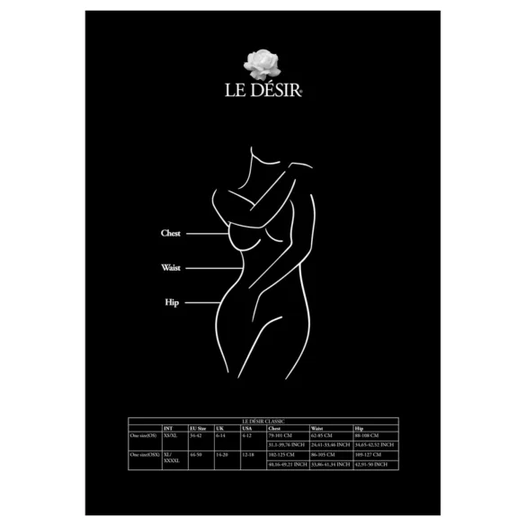Le Désir Plus Size - otvorené pančuchy - čierne - XXL-4XL