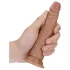 RealRock Slim - realistický dildo 15,5 cm - tmavá prírodná farba