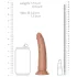 RealRock Slim - realistický dildo 15,5 cm - tmavá prírodná farba