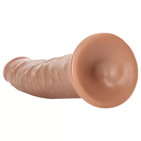 RealRock Slim - realistický dildo 15,5 cm - tmavá prírodná farba