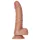 RealRock - dildó s prísavkou a semenníkmi - 15,5 cm - tmavá naturálna farba