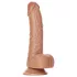 RealRock - dildó s prísavkou a semenníkmi - 15,5 cm - tmavá naturálna farba