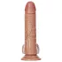 RealRock - dildó s prísavkou a semenníkmi - 15,5 cm - tmavá naturálna farba