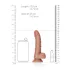 RealRock - dildó s prísavkou a semenníkmi - 15,5 cm - tmavá naturálna farba