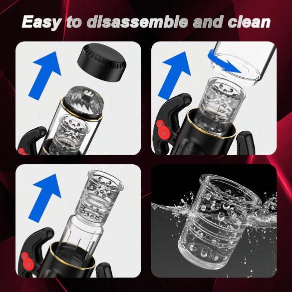 AlvUp - automatický masturbátor s rotačnou funkciou - čierny