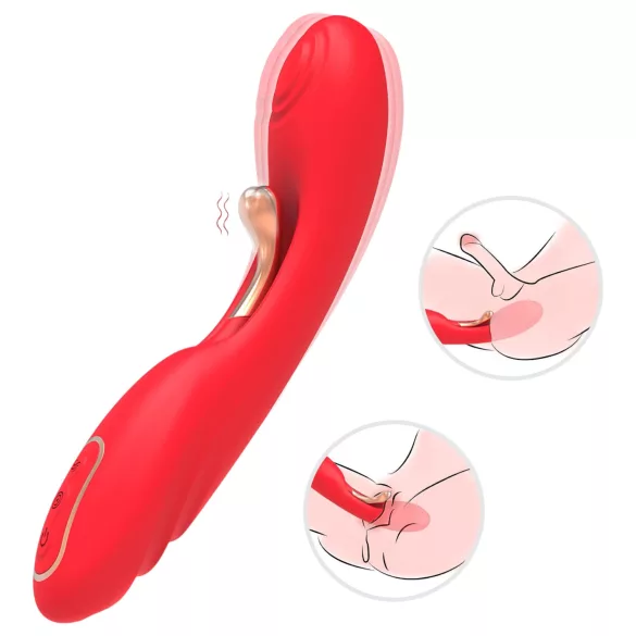 Bestoy - vibrátor na bod G s jazýčkom - červený