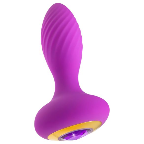 Oh My Gem – vibračný análny plug s kamienkom (fialový)