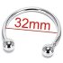 Nerezový kovový krúžok na penis - na oddialenie ejakulácie (32 mm)