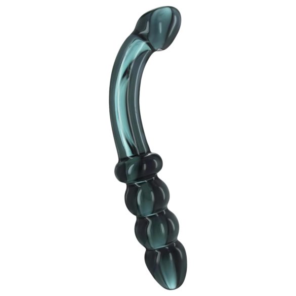 Prisms Hamsa - obojstranné sklené dildo na G-bod (zelené)