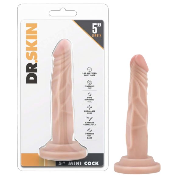 Dr. Skin 5 - realistický dildo s prísavkou - telová farba 14,5 cm