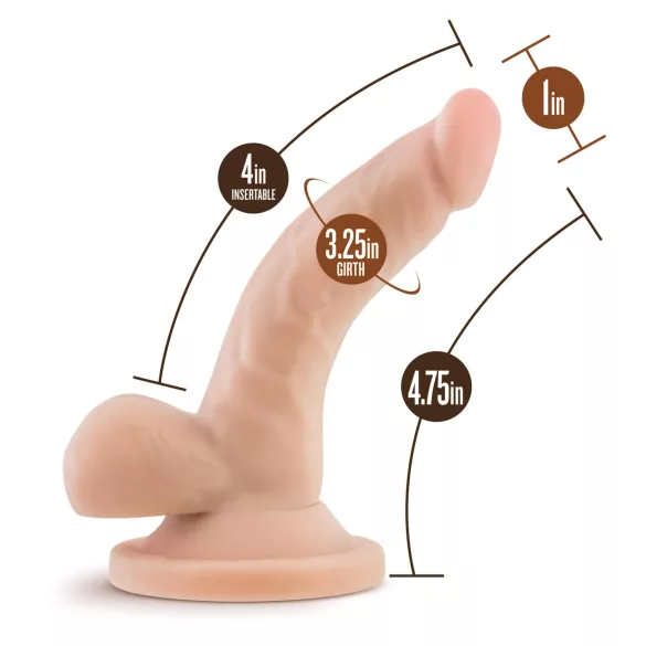 Dr. Skin 4 - realistický dildo s prísavkou a semenníkmi - telová farba 12 cm