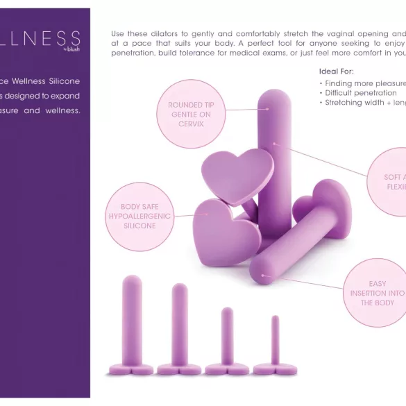 Blush Wellness - vaginálny dilatátor set - fialový