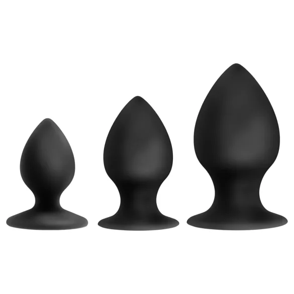 Anal Adventures Platinum - análny kolík set - 3 ks čierne