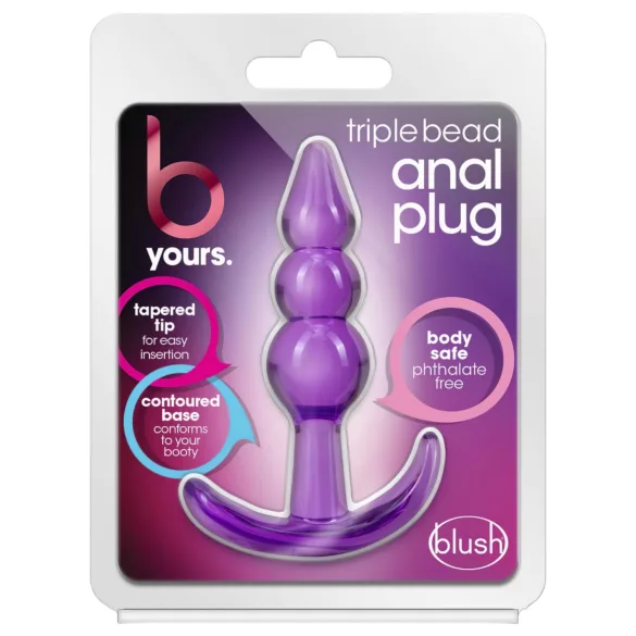 B Yours - anál plug s guličkami - fialový