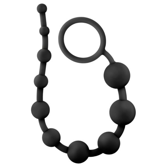 Anal Adventures - análny dildo s perlami - čierny