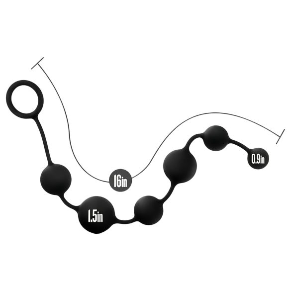 Anal Adventures - análny dildo s perlami - čierny