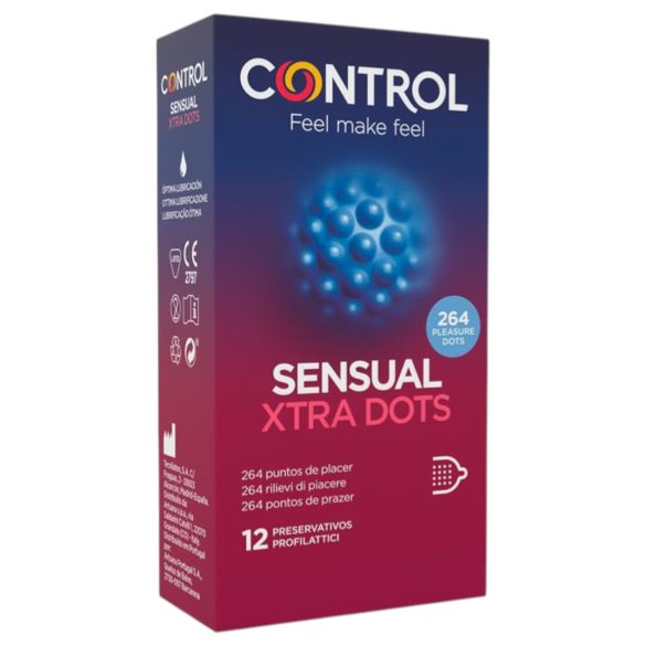 Control - extra bodkované kondómy (12ks)