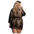 Subblime Queen Plus - čipkový župan set - čierny - XL-2XL