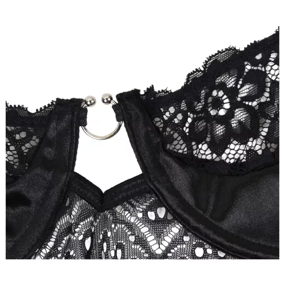 Subblime - vzorované body so saténovým opaskom (čierne)