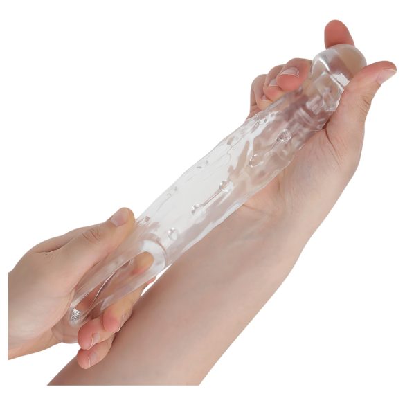 Addicted Toys - návlek na penis s erekčným krúžkom - 23 cm - transparentný