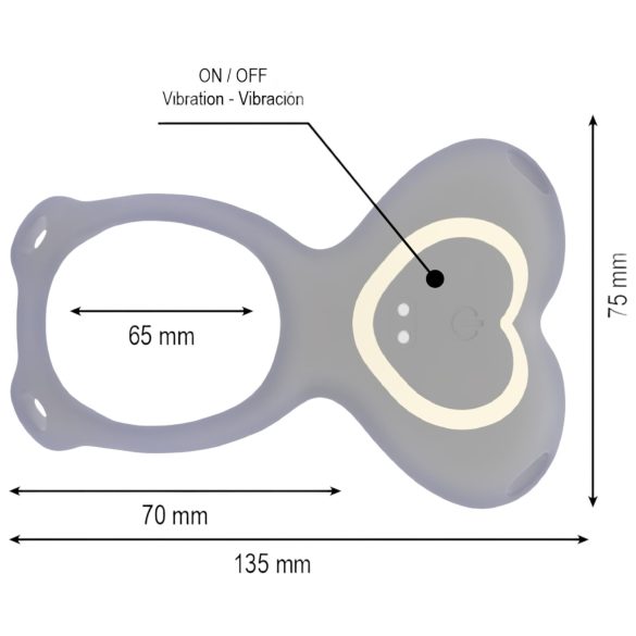 IBIZA - pripínateľný vibrátor na klitoris - čierny
