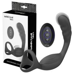   Addicted Toys - anál vibrátor s erekčným krúžkom na penis a semenníky - čierny