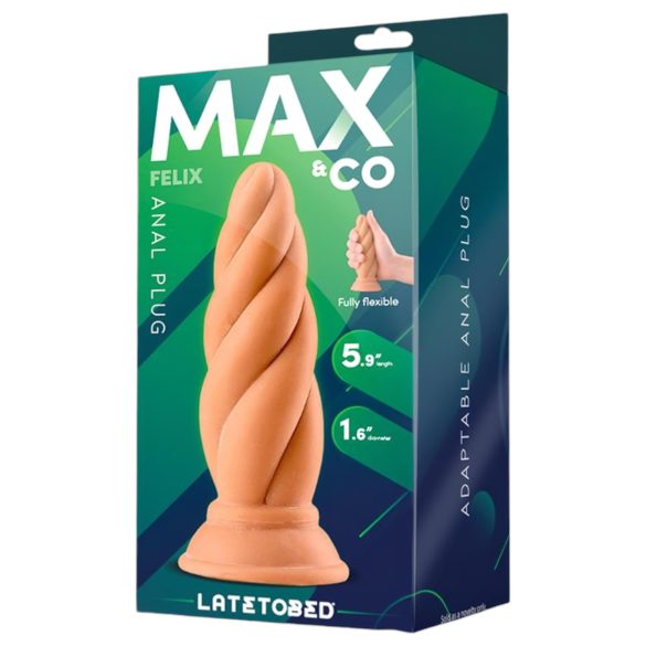 Max & Co Felix - análny kolík so závitom - 15 cm - telová farba