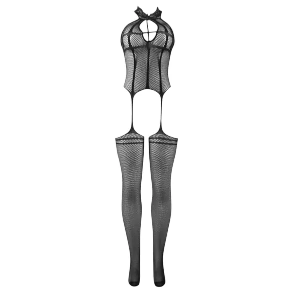 Adalet Mia - erotická sada s obojkom - sieťovina - čierna